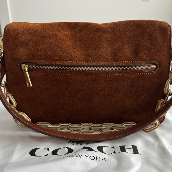 Coach Tabby Suede Chain Shoulder Bag - Picture 2 of 10